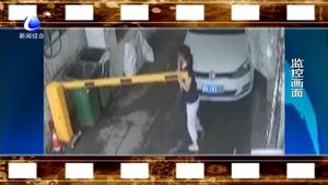 司機(jī)著急進(jìn)院門(mén) 徒手掰開(kāi)起落桿