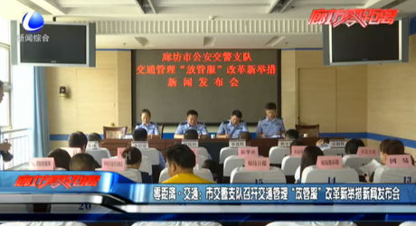零距離交通：市交警支隊(duì)召開交通管理“放管服”改革新舉措新聞發(fā)布會