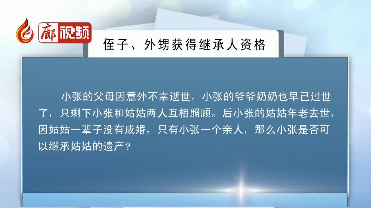  廊視頻 | 侄子、外甥獲得繼承人資格